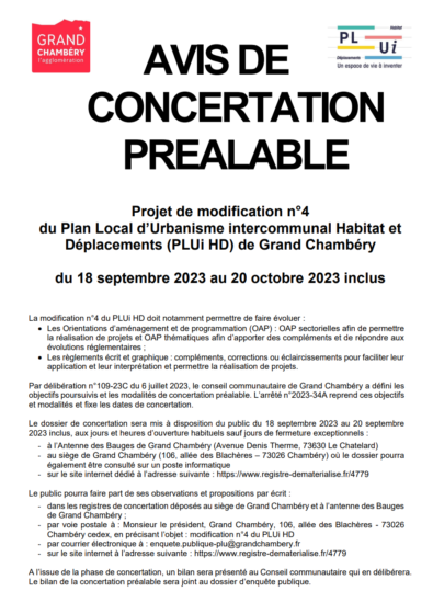 [PLUI] Avis de concertation préalable