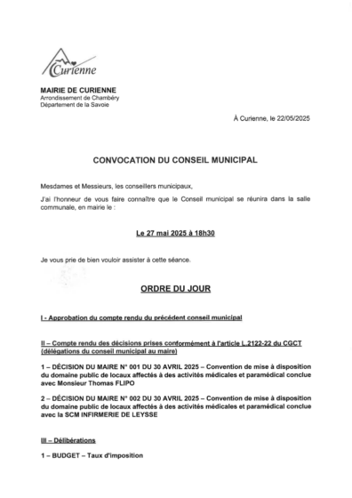 Réunion publique du conseil municipal