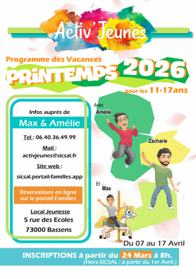 SICSAL : Programme vacances de printemps